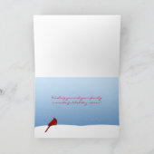 Witte berkenbomen, rode kardinaal, sneeuwval feestdagen kaart (Binnen)