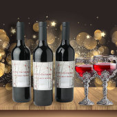 Witte berkenbomen Winter Forest rode kardinalen Wijn Etiket