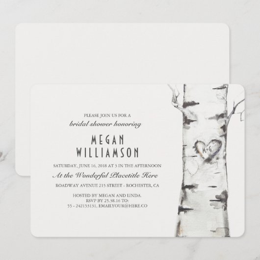 Witte berkenboom rustiek Vrijgezellenfeest Kaart (Voorkant / Achterkant)