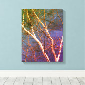 Witte berkenboom tegen Blue Sky Natuur Abstract Canvas Afdruk (Insitu (Houten vloer))