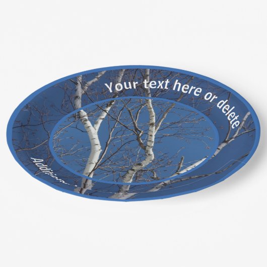 Witte berkenboomtakken Gepersonaliseerde partij Papieren Bordje (Gekanteld)
