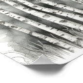 Witte berkenbos Waterverf Poster (Hoek)