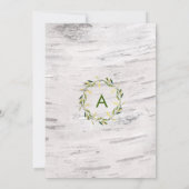 Witte Berkenhouten Landelijke Krans Bruiloft Kaart (Achterkant)