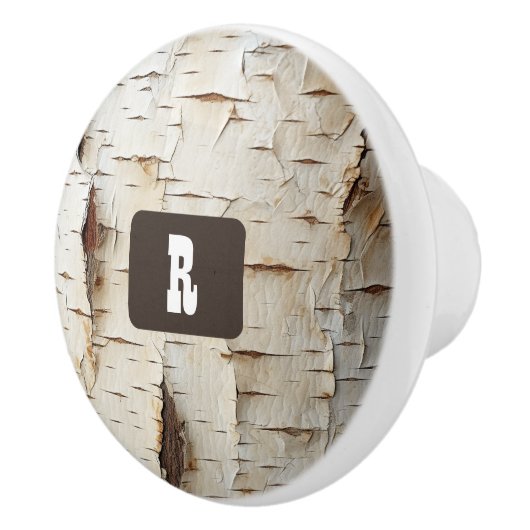 Witte Berkenschors Landelijke Stijl Keramische Knop (Rechts)