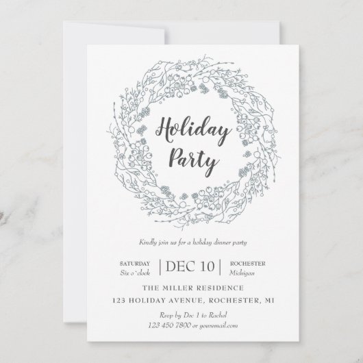 Witte Berries winterfeest Kaart (Voorkant)