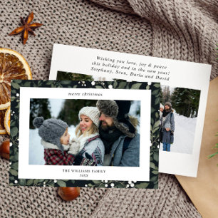 Witte Bes Botanische 3 foto's Vakantie Kerst Feestdagenkaart