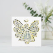 Witte Beschermengel Uitnodiging Kaartjes of Uitnod (Staand voorkant)