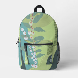 Witte bessen Gemengde Groenen Kleurblokken Modern Bedrukte Rugzak