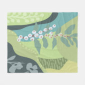 Witte bessen Gemengde Groenen Kleurblokken Modern Fleece Deken (Voorkant (Horizontaal))