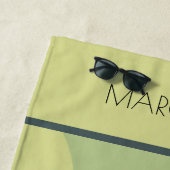 Witte bessen Gemengde Groenen Kleurblokken Modern Strandlaken (In situ)