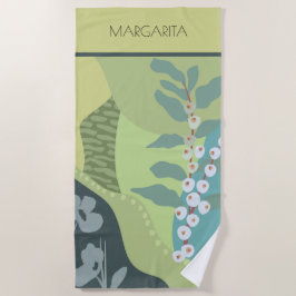 Witte bessen Gemengde Groenen Kleurblokken Modern Strandlaken