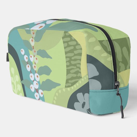 Witte bessen Gemengde Groenen Kleurblokken Modern Toilettasje (Rechterhoek)