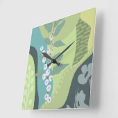 Witte bessen Gemengde Groenen Kleurblokken Modern Vierkante Klok (Hoek)