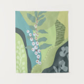 Witte bessen Gemengde Groenen Kleurblokken Modern Wandkleed (Voorkant)