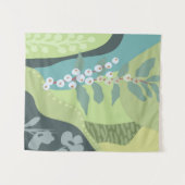 Witte bessen Gemengde Groenen Kleurblokken Modern Wandkleed (Voorkant (horizontaal))