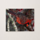 Witte bessen Primitieve kerstrode kardinaal Legpuzzel (Horizontaal)