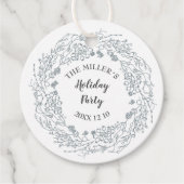 Witte bessen winterkrans bedankjes labels (Voorkant)