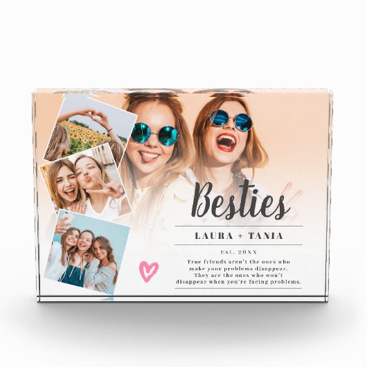 Witte beste vrienden script 4 foto's collage raste (Voorkant)