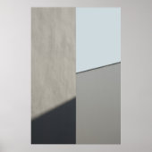 Witte betonnen muur 's morgens poster (Voorkant)