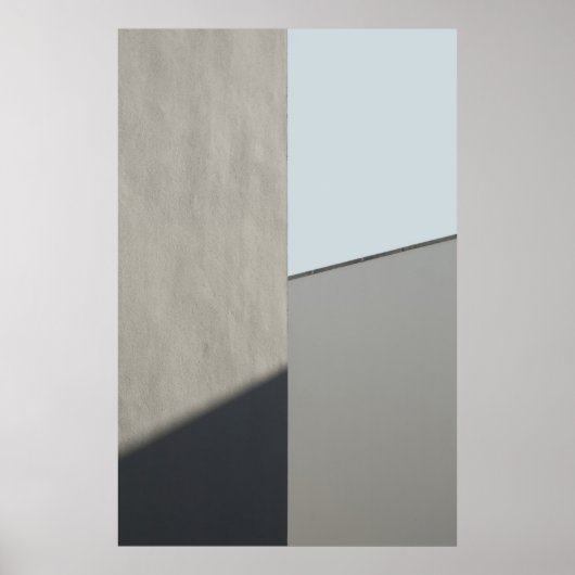 Witte betonnen muur 's morgens poster (Voorkant)