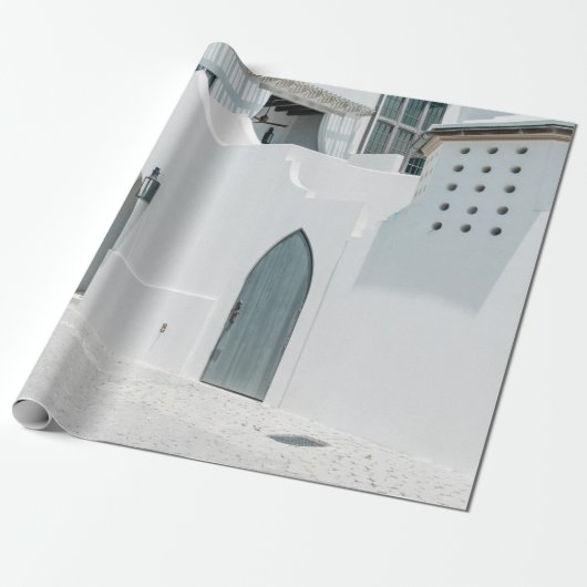 Witte betonnen stal cadeaupapier (Uitgerold)