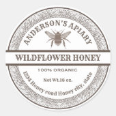 witte bijen bijenhoningpot label (Voorkant)