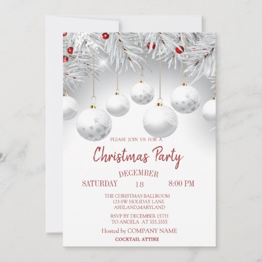 Witte bijkantoren Kogels kerstfeest Kaart (Voorkant)