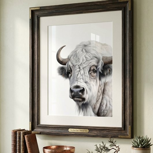 Witte Bizon Buffalo Aquarel Kunst Poster