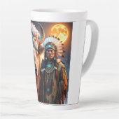 Witte bizons en Indiaanse opperhoofd Latte Mok (Rechterhoek)