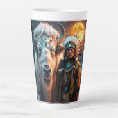 Witte bizons en Indiaanse opperhoofd Latte Mok (Voorkant)