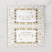 Witte Black Art Deco Gatsby 1920s stijl bruiloft Plaatskaartje (Buitenkant ongevouwen)