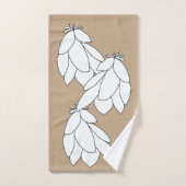 Witte bladclusters bruin cadeau bad handdoek (Handdoek)