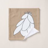 Witte bladclusters bruin cadeau bad handdoek (Wasdoekje)