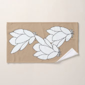 Witte bladclusters bruin cadeau bad handdoek (Handdoek)