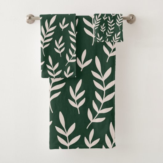 Witte bladeren bad handdoek (Insitu)