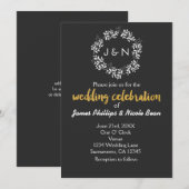 Witte Bladeren Botanische Krans Rurische Bruiloft Kaart (Voorkant / Achterkant)