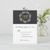 Witte Bladeren Botanische Krans Rustieke Trouw-RSV Kaart (Staand voorkant)