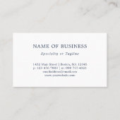 Witte bladeren - donkerblauw - therapeut visitekaartje (Achterkant)