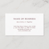 Witte bladeren en marsala-therapist visitekaartje (Achterkant)