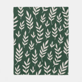 Witte bladeren Fleece Deken (Voorkant)