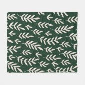 Witte bladeren Fleece Deken (Voorkant (Horizontaal))