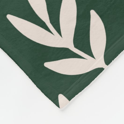 Witte bladeren Fleece Deken (Hoek)