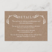 Witte bladeren karton trouwdetails insert kaart (Voorkant)