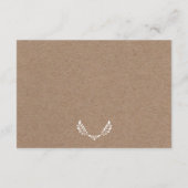 Witte bladeren karton trouwdetails insert kaart (Achterkant)