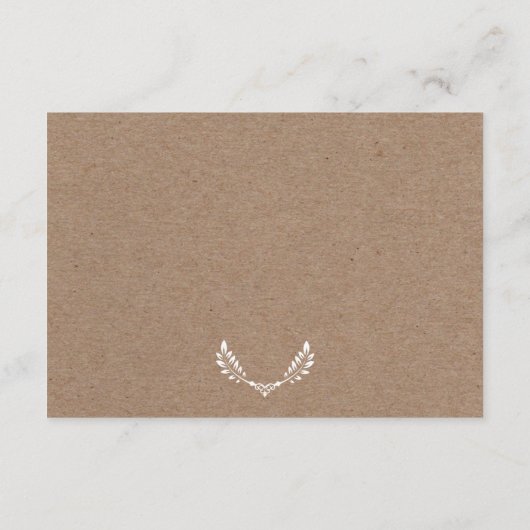 Witte bladeren karton trouwdetails insert kaart (Achterkant)