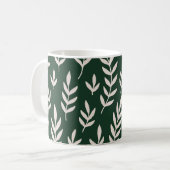 Witte bladeren koffiemok (Voorkant links)