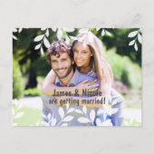 Witte Bladeren Moderne Botanische Foto Ansichtkaar Aankondigingskaart (Voorkant)