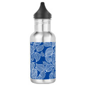 Witte bladeren op blauw waterfles  (Links)