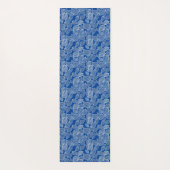Witte bladeren op blauw yogamat (Achterkant)