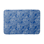 Witte bladeren op Blauwe Bath Mat (Voorkant)